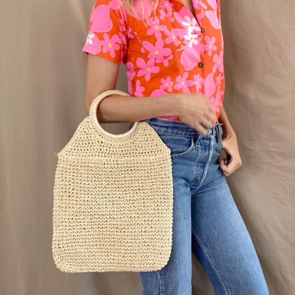 Vintage Wicker Woven Basket Purse